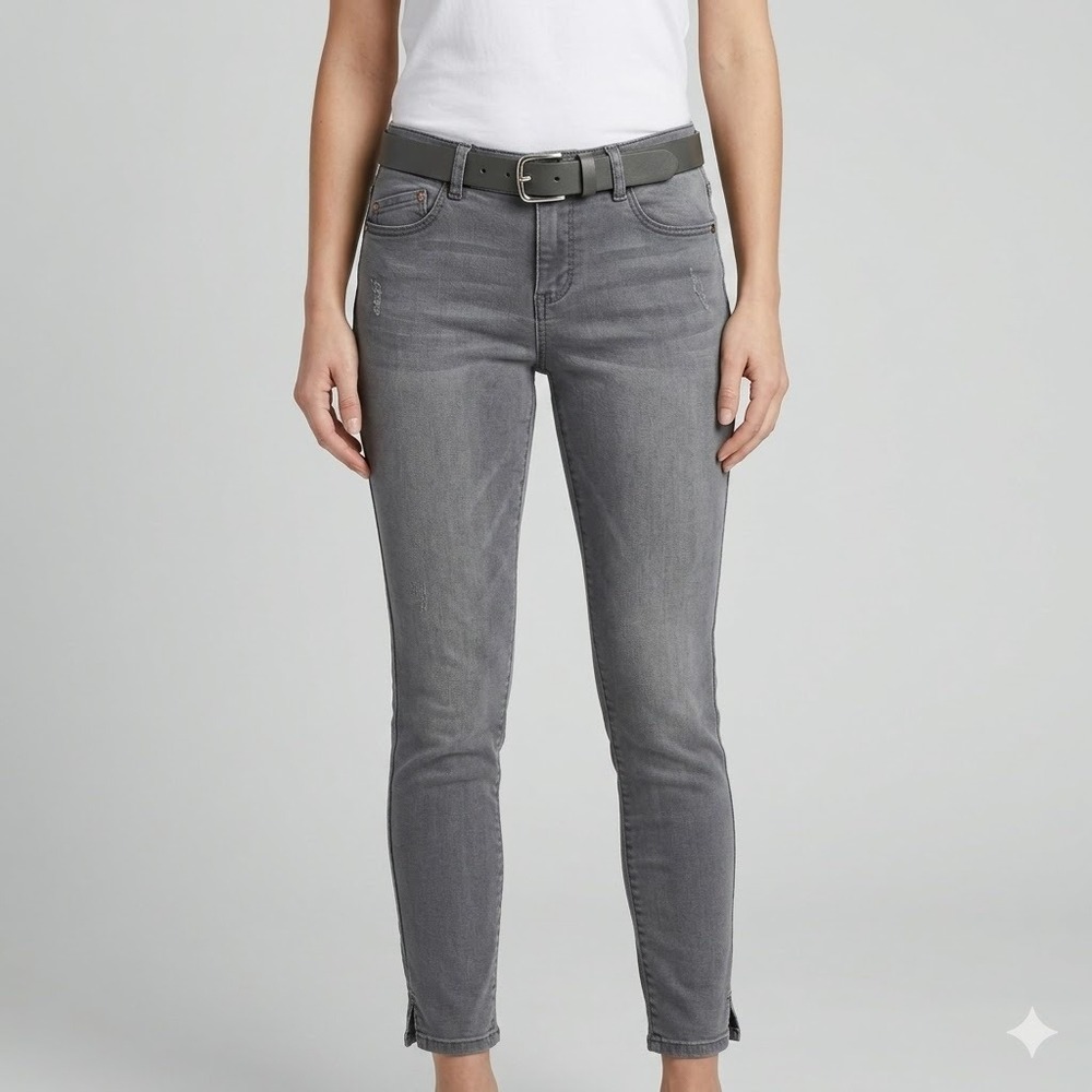 Wit & Wisdom Jeans Womens 4 Gray Ab-solution Skinny Ankle Mid Rise EUC